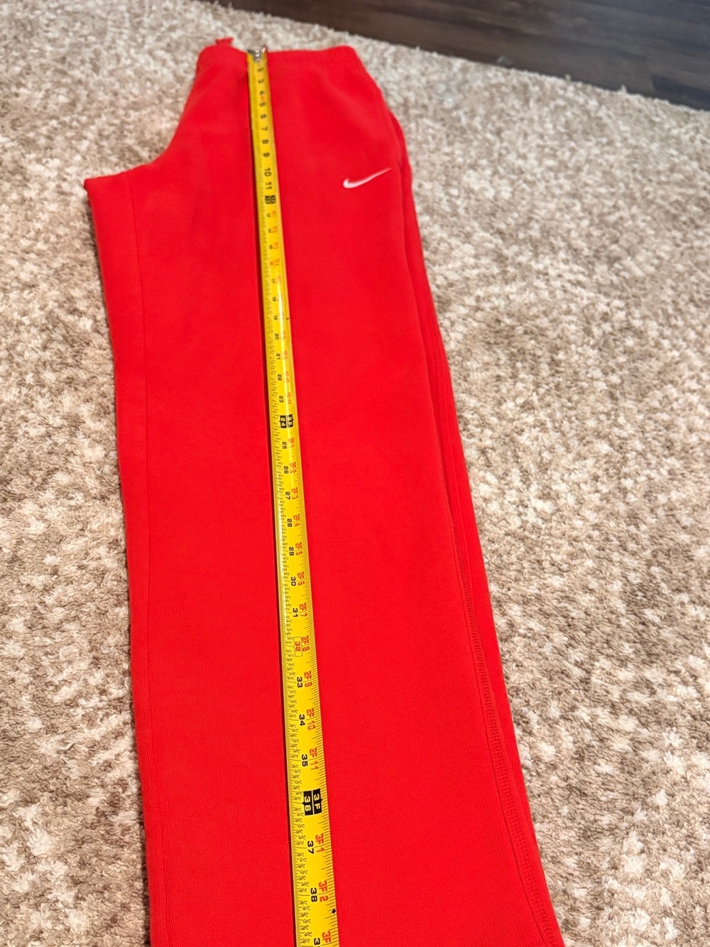 Nike Red Joggers with White Swoosh